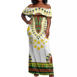 Afro Enkutatash Dashiki and Adey Abeba Off Shoulder Maxi Dress