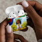 Happy Enkutatash Eritrea Personalized AirPods Case Beautiful Afro Girl Adey Abeba Flower