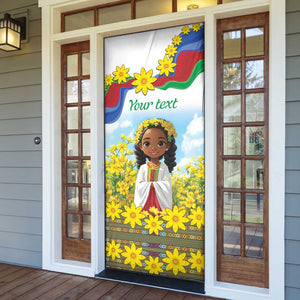 Happy Enkutatash Eritrea Personalized Door Cover Beautiful Afro Girl Adey Abeba Flower