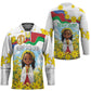 Happy Enkutatash Eritrea Personalized Hockey Jersey Beautiful Afro Girl Adey Abeba Flower