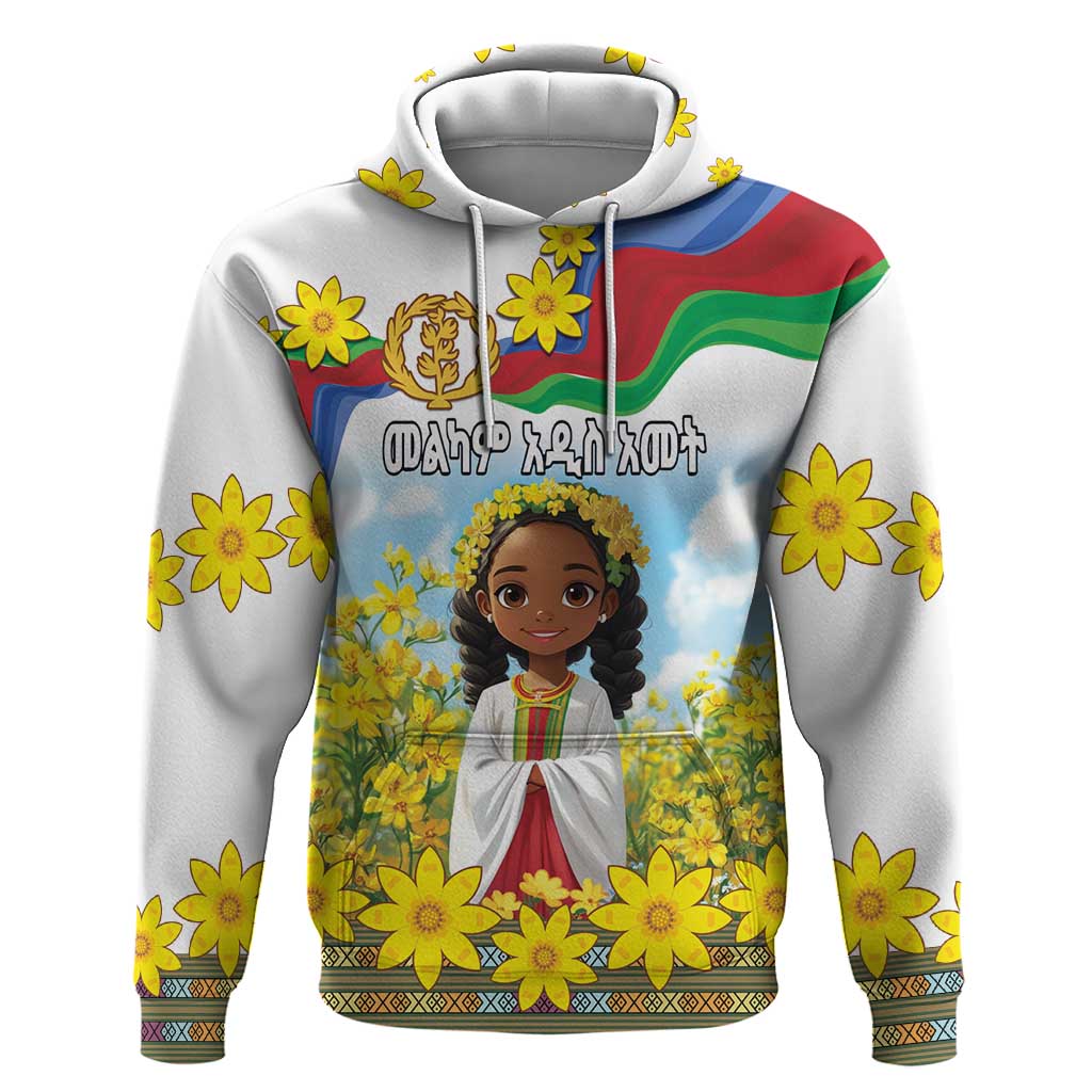 Happy Enkutatash Eritrea Personalized Hoodie Beautiful Afro Girl Adey Abeba Flower