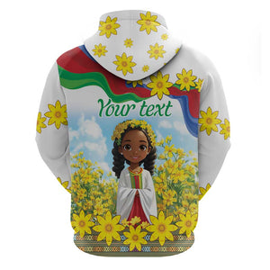 Happy Enkutatash Eritrea Personalized Hoodie Beautiful Afro Girl Adey Abeba Flower