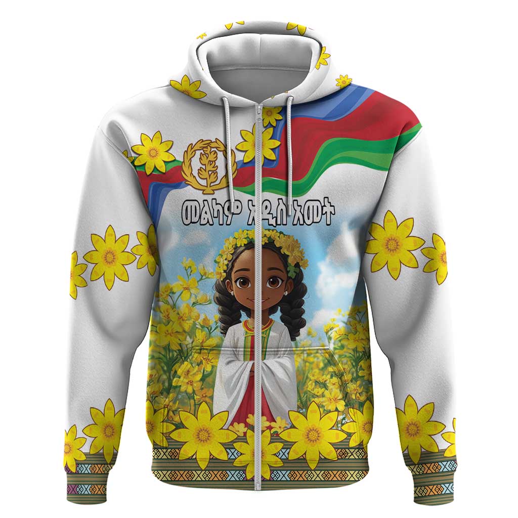 Happy Enkutatash Eritrea Personalized Hoodie Beautiful Afro Girl Adey Abeba Flower