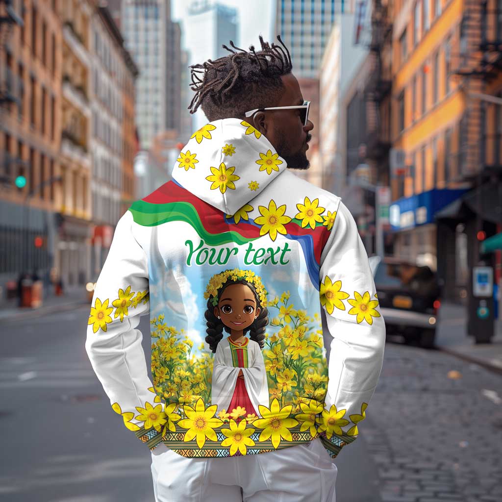 Happy Enkutatash Eritrea Personalized Hoodie Beautiful Afro Girl Adey Abeba Flower