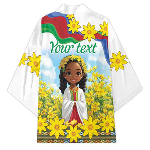Happy Enkutatash Eritrea Personalized Kimono Beautiful Afro Girl Adey Abeba Flower
