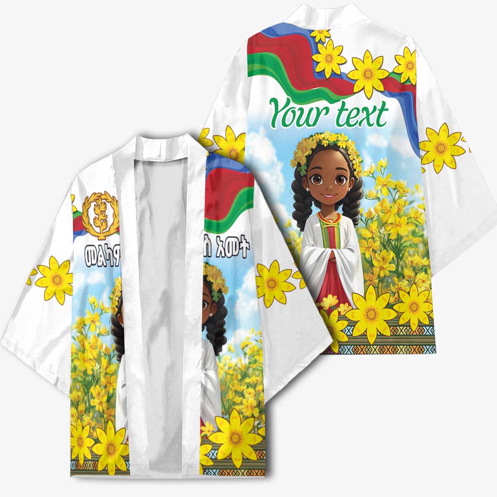 Happy Enkutatash Eritrea Personalized Kimono Beautiful Afro Girl Adey Abeba Flower