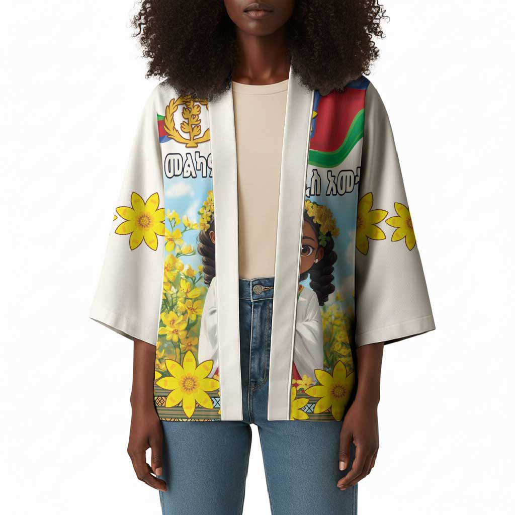 Happy Enkutatash Eritrea Personalized Kimono Beautiful Afro Girl Adey Abeba Flower