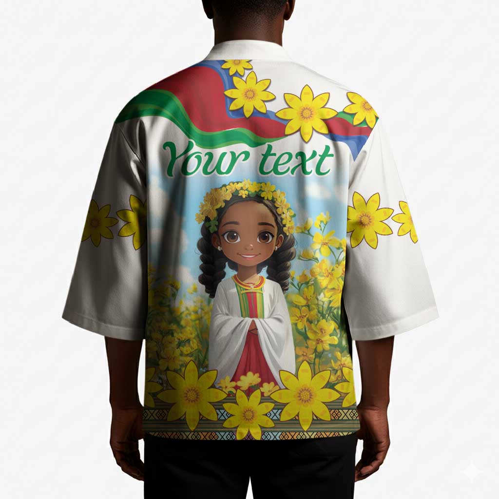 Happy Enkutatash Eritrea Personalized Kimono Beautiful Afro Girl Adey Abeba Flower
