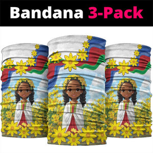 Happy Enkutatash Eritrea Neck Gaiter Beautiful Afro Girl Adey Abeba Flower - African Pride