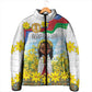 Happy Enkutatash Eritrea Personalized Padded Jacket Beautiful Afro Girl Adey Abeba Flower
