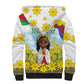 Happy Enkutatash Eritrea Personalized Sherpa Hoodie Beautiful Afro Girl Adey Abeba Flower