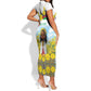 Happy Enkutatash Eritrea Personalized Short Sleeve Bodycon Dress Beautiful Afro Girl Adey Abeba Flower LT9