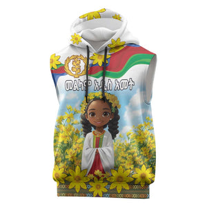 Happy Enkutatash Eritrea Personalized Sleeveless Hoodie Beautiful Afro Girl Adey Abeba Flower - African Pride