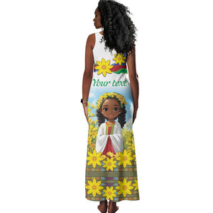 Happy Enkutatash Eritrea Personalized Tank Maxi Dress Beautiful Afro Girl Adey Abeba Flower