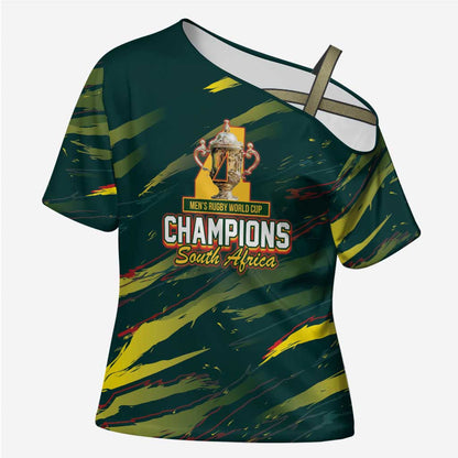 South African Four-time Champions Cross Shoulder Shirt World Rugby Team Springboks