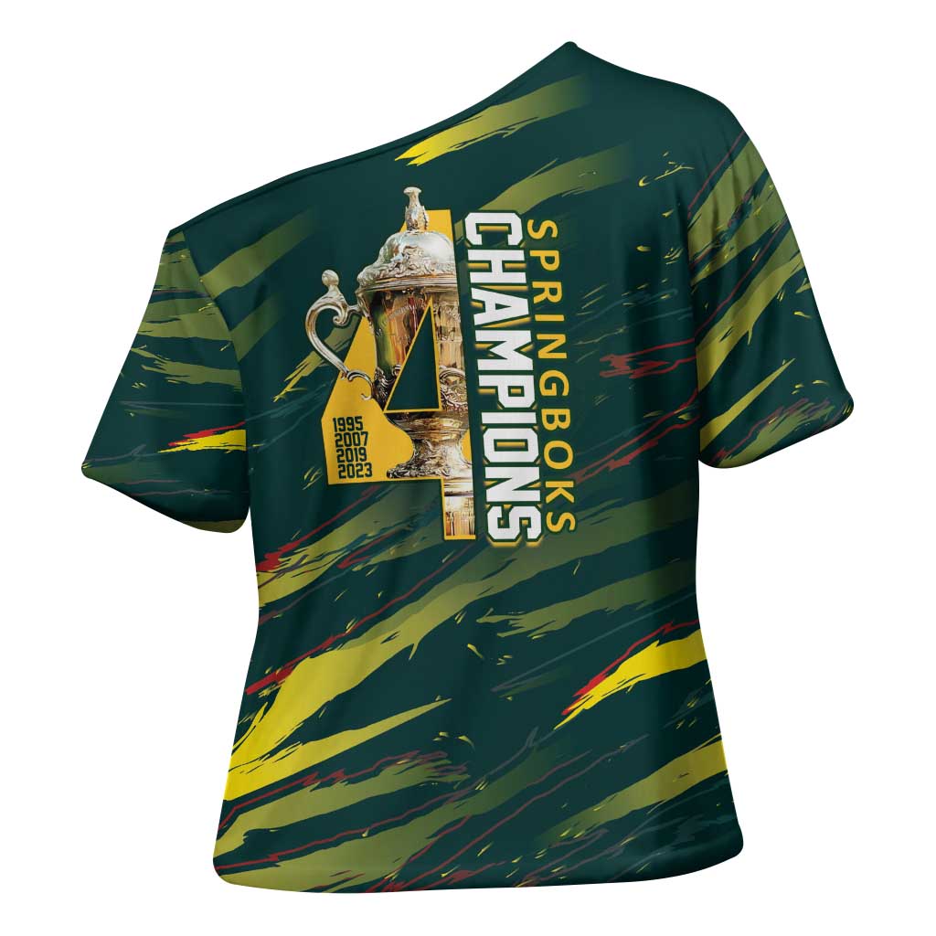 South African Four-time Champions Cross Shoulder Shirt World Rugby Team Springboks