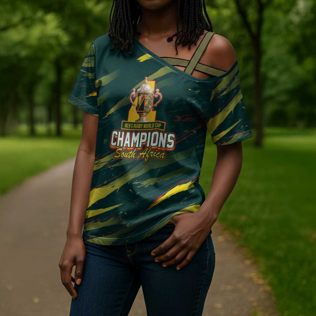 South African Four-time Champions Cross Shoulder Shirt World Rugby Team Springboks