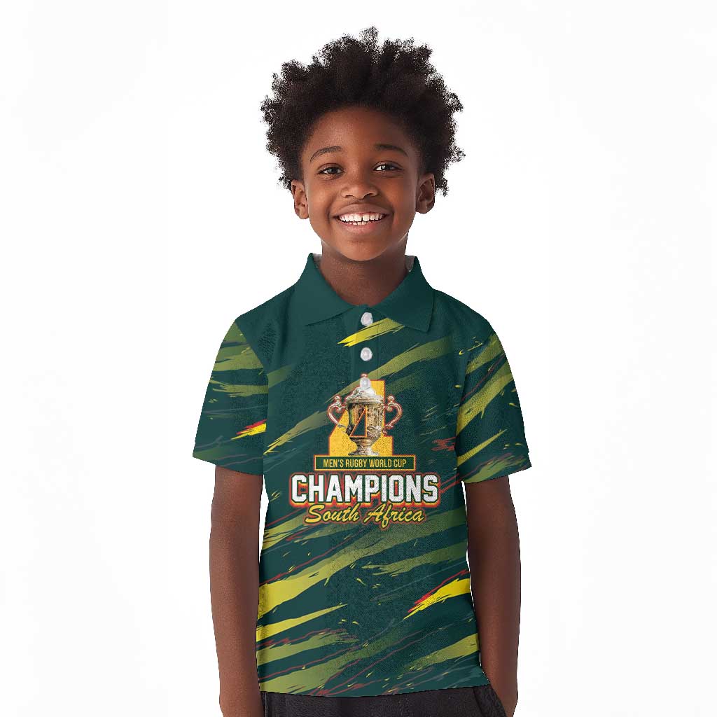 South African Four-time Champions Kid Polo Shirt World Rugby Team Springboks