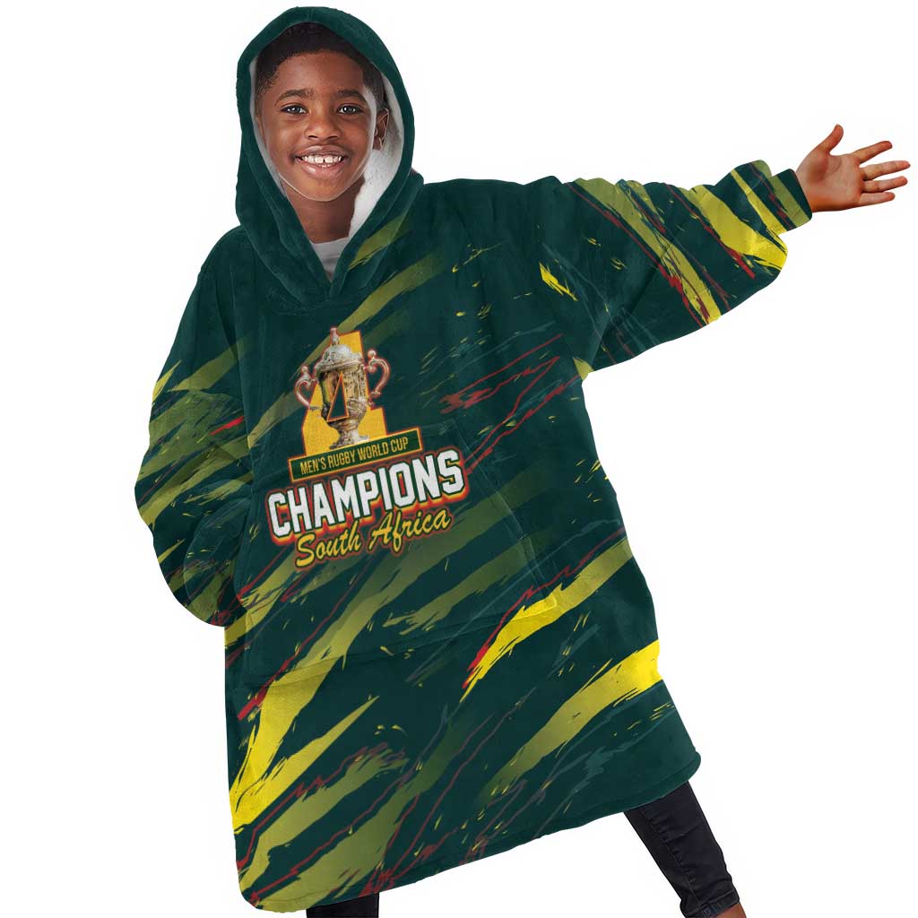 South African Four-time Champions Kid Wearable Blanket Hoodie World Rugby Team Springboks