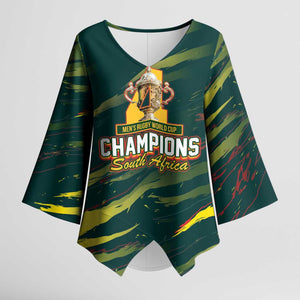 South African Four-time Champions Kimono Sleeve Blouse World Rugby Team Springboks