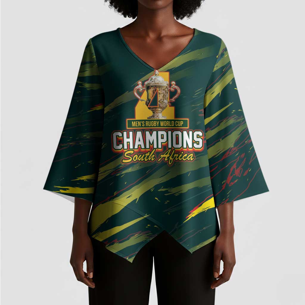 South African Four-time Champions Kimono Sleeve Blouse World Rugby Team Springboks