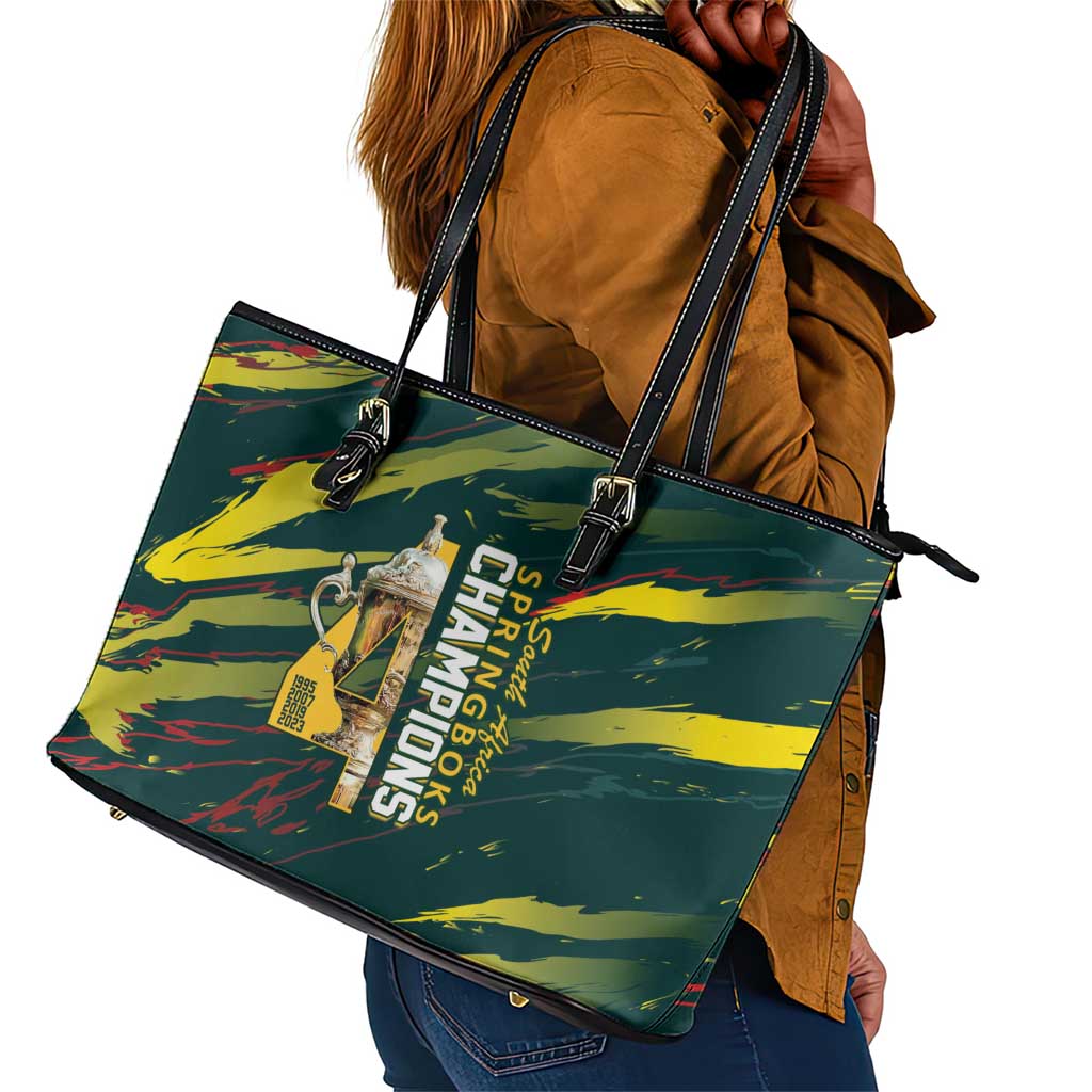 South African Four-time Champions Leather Tote Bag World Rugby Team Springboks