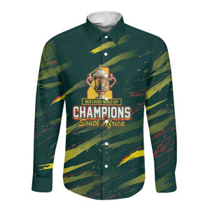 South African Four-time Champions Long Sleeve Button Shirt World Rugby Team Springboks