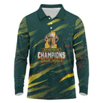 South African Four-time Champions Long Sleeve Polo Shirt World Rugby Team Springboks