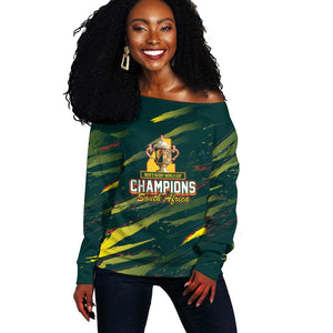 South African Four-time Champions Off Shoulder Sweater World Rugby Team Springboks