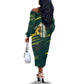 South African Four-time Champions Off The Shoulder Long Sleeve Dress World Rugby Team Springboks