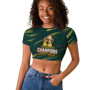South African Four-time Champions Raglan Cropped T shirt World Rugby Team Springboks