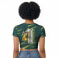 South African Four-time Champions Raglan Cropped T shirt World Rugby Team Springboks