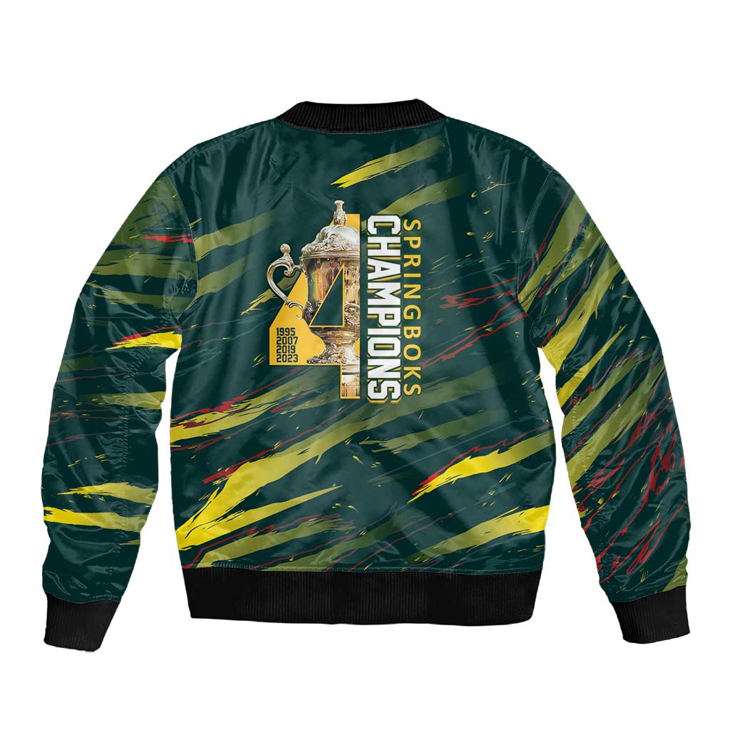 South African Four-time Champions Sleeve Zip Bomber Jacket World Rugby Team Springboks