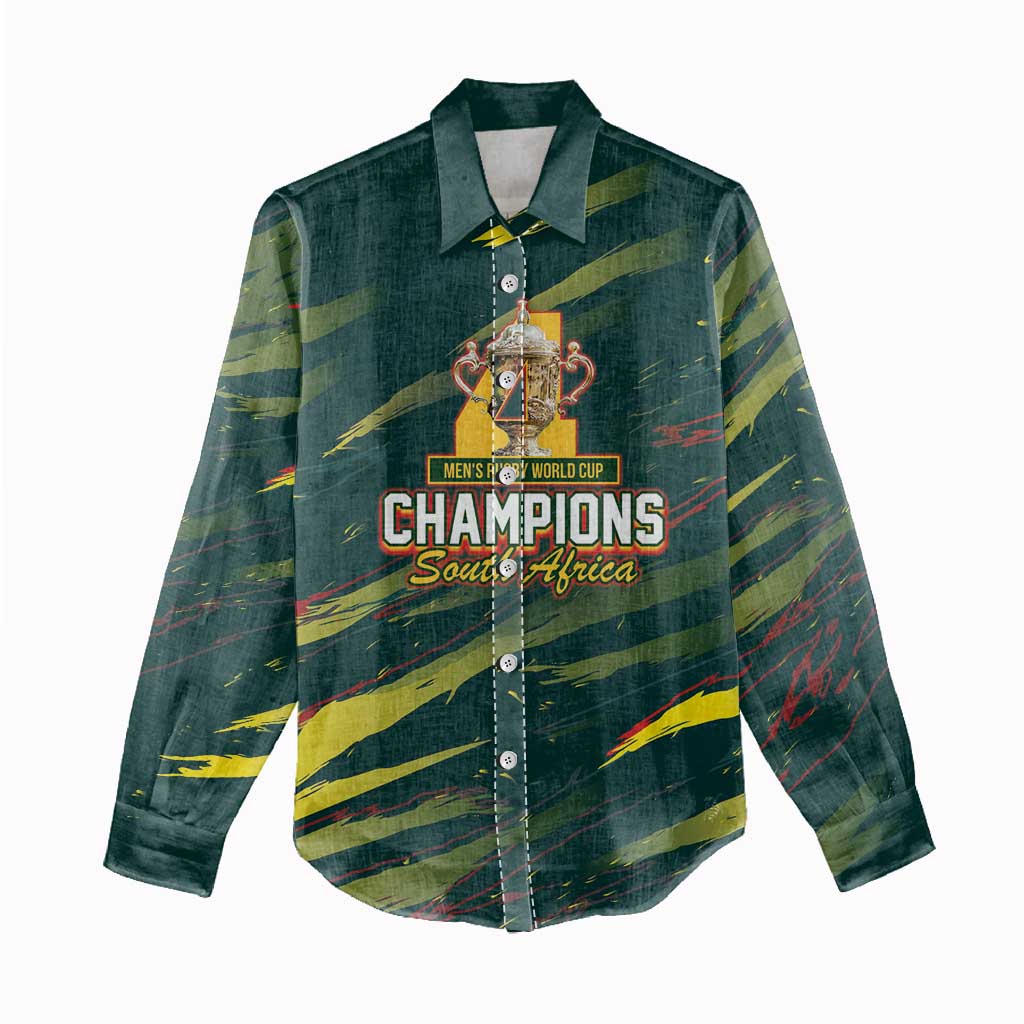 South African Four-time Champions Women Casual Shirt World Rugby Team Springboks