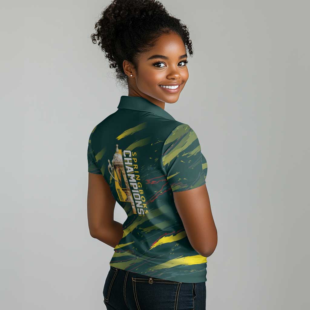 South African Four-time Champions Women Polo Shirt World Rugby Team Springboks