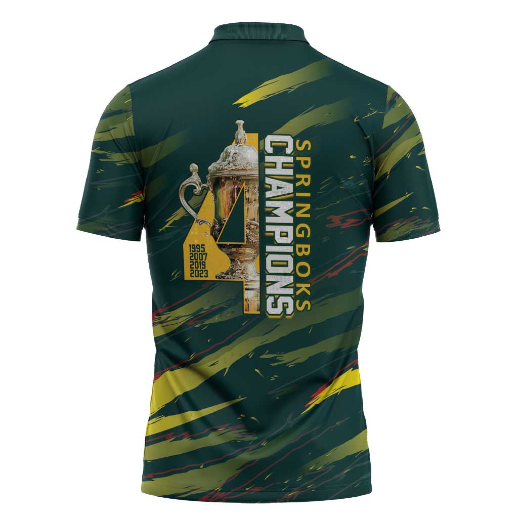 South African Four-time Champions Zipper Polo Shirt World Rugby Team Springboks
