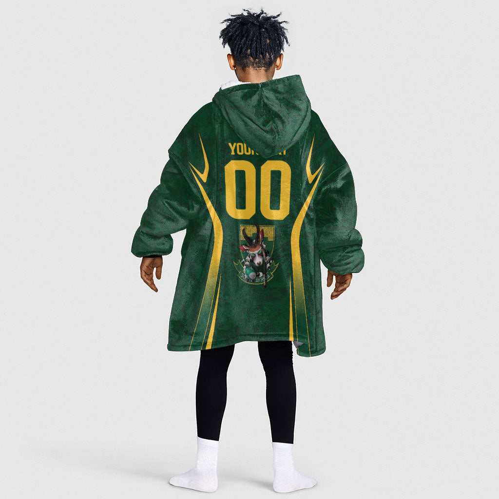 South Africa Rugby National Heritage Custom Kid Wearable Blanket Hoodie Traditional Ndebele Inspired