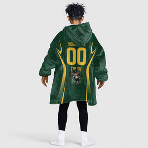 South Africa Rugby National Heritage Custom Kid Wearable Blanket Hoodie Traditional Ndebele Inspired