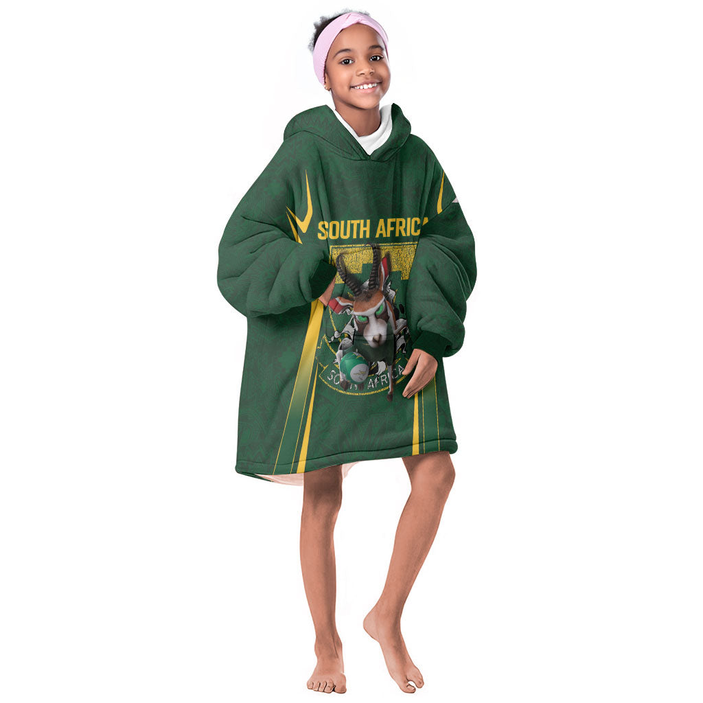 South Africa Rugby National Heritage Custom Kid Wearable Blanket Hoodie Traditional Ndebele Inspired