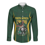 South Africa Rugby National Heritage Custom Long Sleeve Button Shirt Traditional Ndebele Inspired