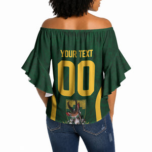 South Africa Rugby National Heritage Custom Off Shoulder Wrap Waist Top Traditional Ndebele Inspired