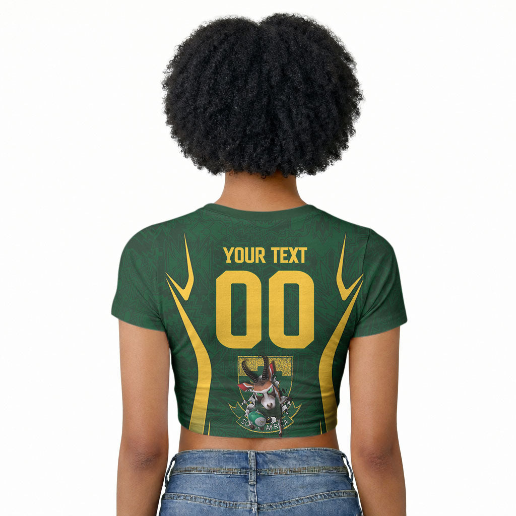 South Africa Rugby National Heritage Custom Raglan Cropped T shirt Traditional Ndebele Inspired
