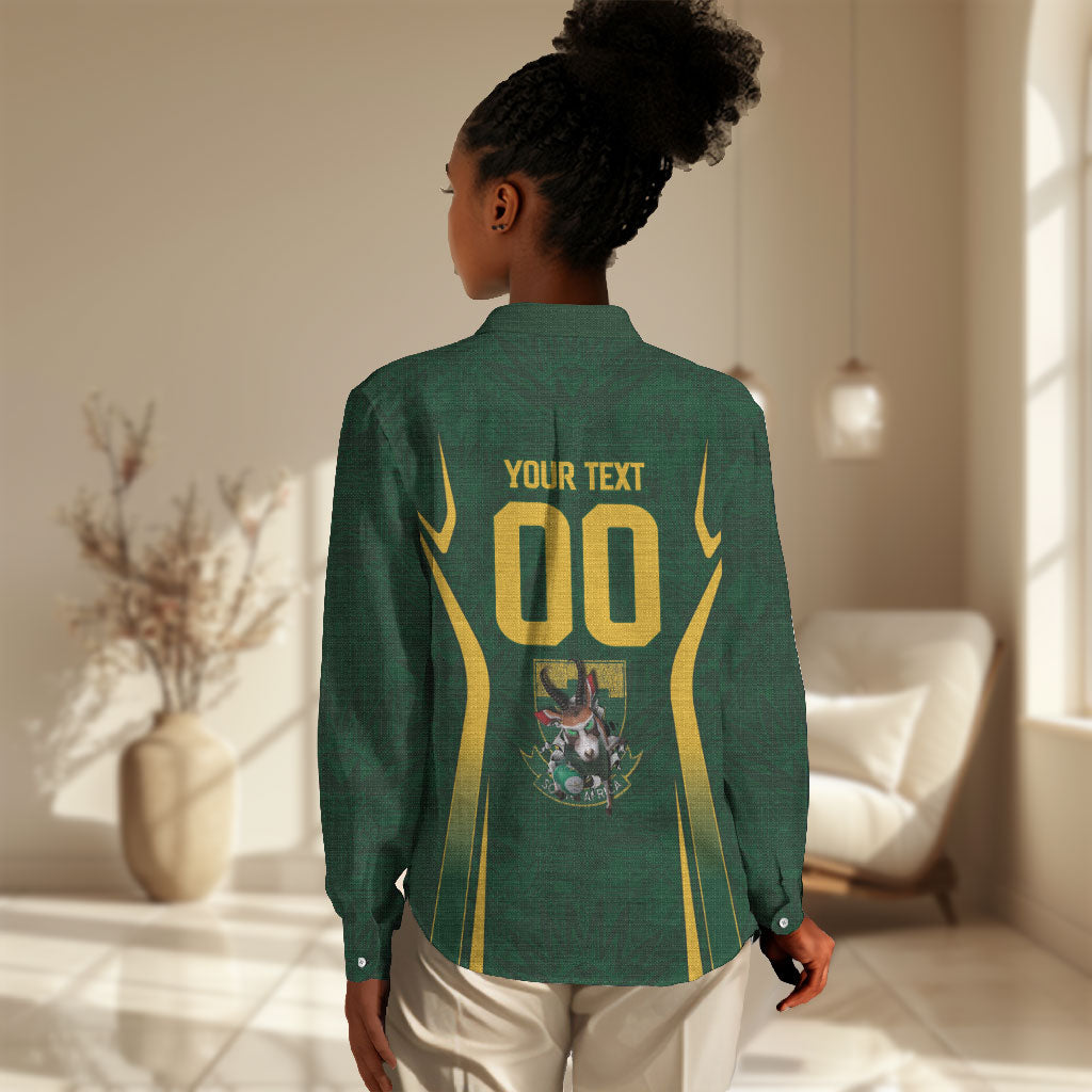South Africa Rugby National Heritage Custom Women Casual Shirt Traditional Ndebele Inspired