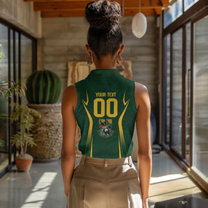 South Africa Rugby National Heritage Custom Women Sleeveless Polo Shirt Traditional Ndebele Inspired
