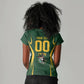 South Africa Rugby National Heritage Custom Women V-Neck T-Shirt Traditional Ndebele Inspired
