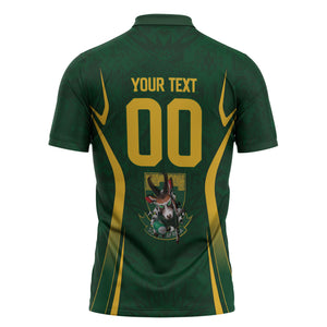 South Africa Rugby National Heritage Custom Zipper Polo Shirt Traditional Ndebele Inspired