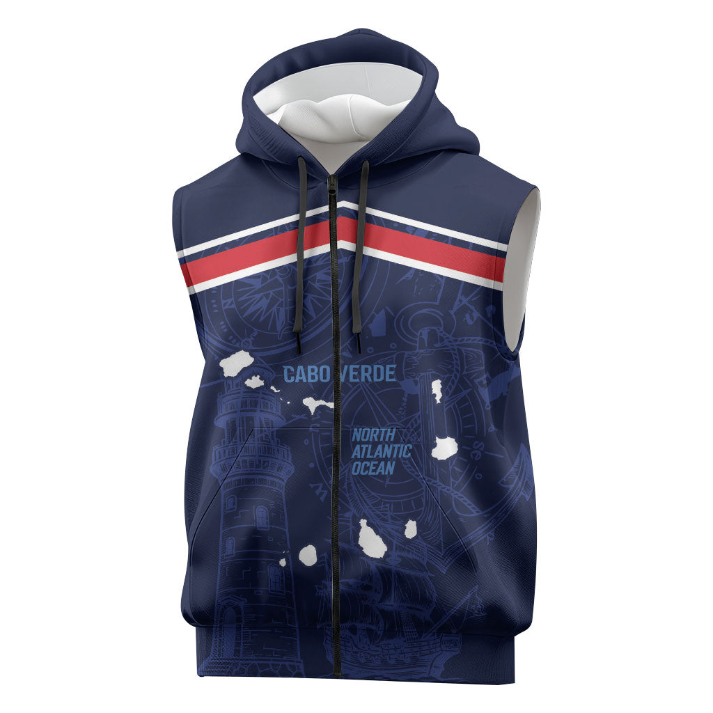 Cape Verde Small Island Big Stage Custom Sleeveless Zip Hoodie Guardian of the Atlantic