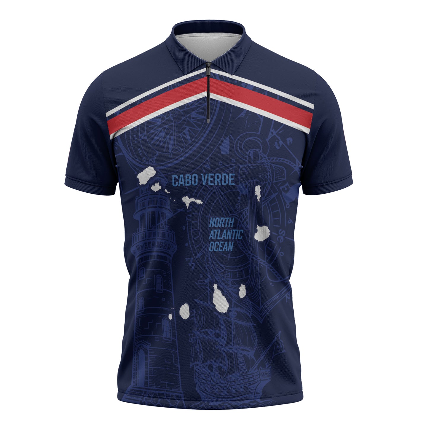 Cape Verde Small Island Big Stage Custom Zipper Polo Shirt Guardian of the Atlantic