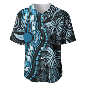 Polynesia Mixed African Dashiki Baseball Jersey Afro-pacific Culture - Blue