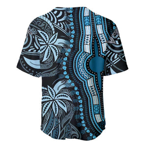 Polynesia Mixed African Dashiki Baseball Jersey Afro-pacific Culture - Blue
